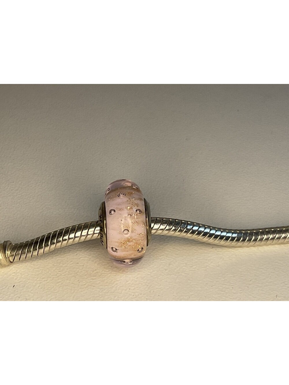 Pandora Pink Glitter Murano Glass Charm Retired